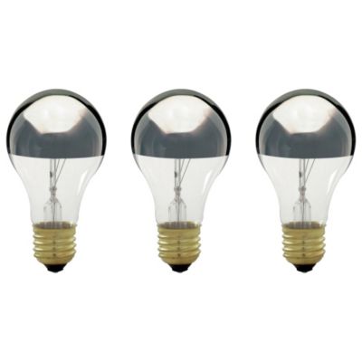 100W 130V A19 E26 Silver Crown Bulb (Pack of 3) by SATCO Lighting - Starlight Lighting USA and Canada